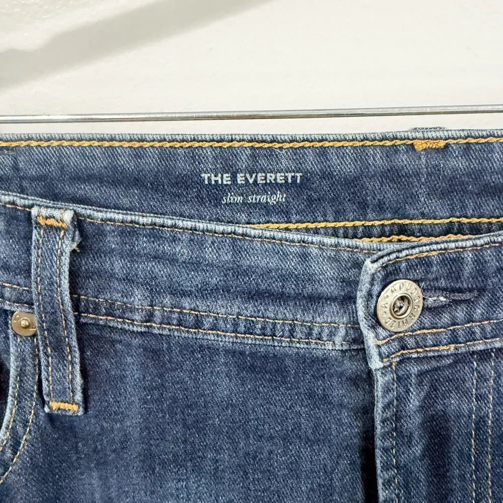 AG Adriano Goldschmied Everett Slim Straight Jeans 36x32 Dark Wash